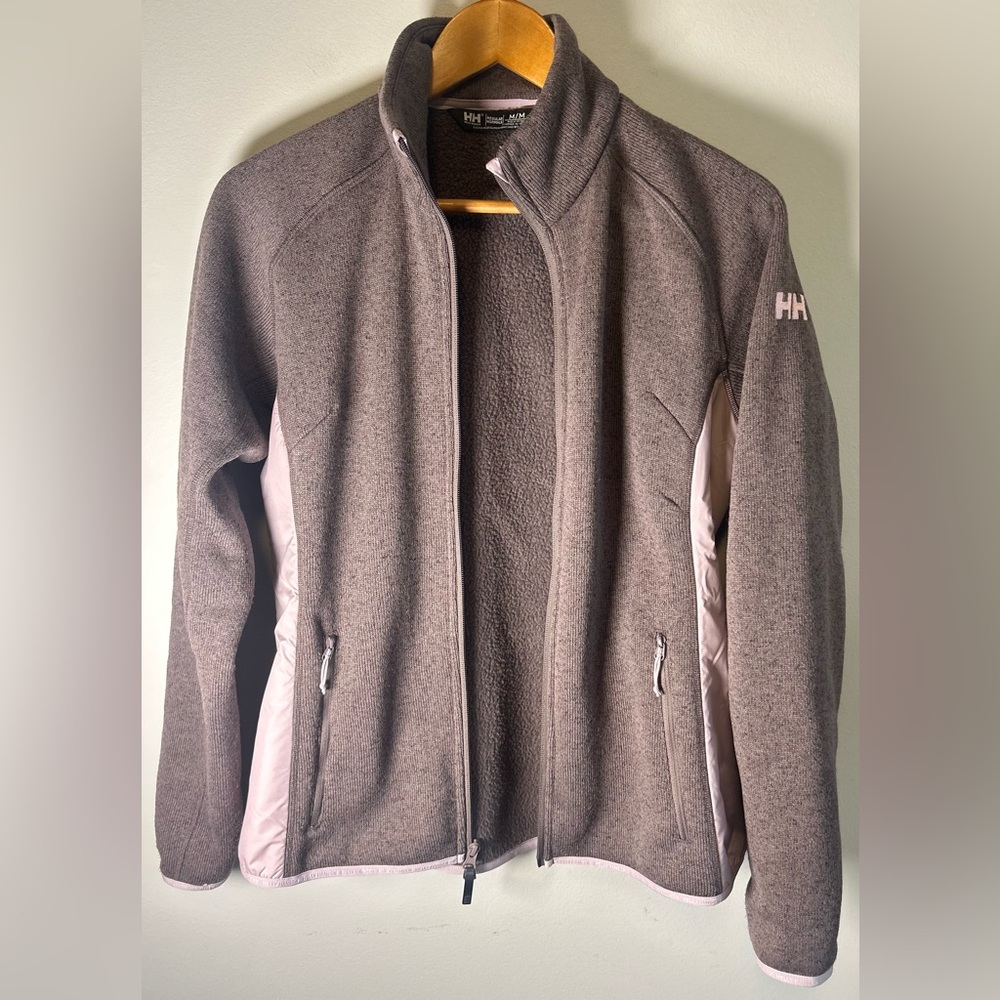 Helly Hansen Womens Varde Fleece Full Zip Knit Jacket Sweater Sz M Purple Pink - Picture 7 of 11